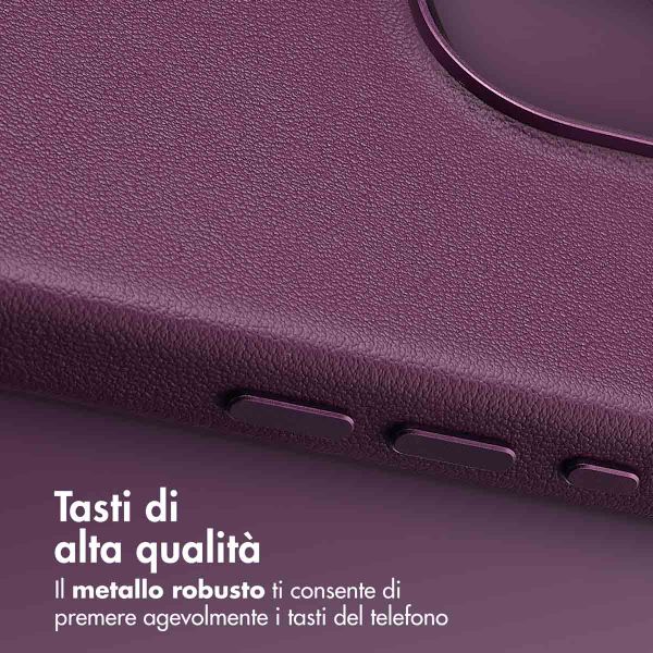 Accezz Cover in Pelle con MagSafe Apple iPhone 16 Pro Max - Heath Purple