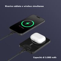 Selencia Vivid Powerbank 5.000 mAh - MagSafe e Qi - Black / Swirl Black