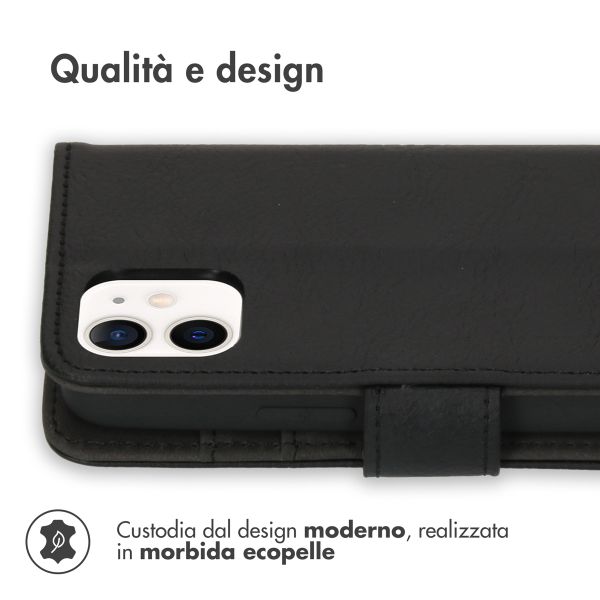 imoshion Cover a libro di Lusso Apple iPhone 12 Mini - Nero