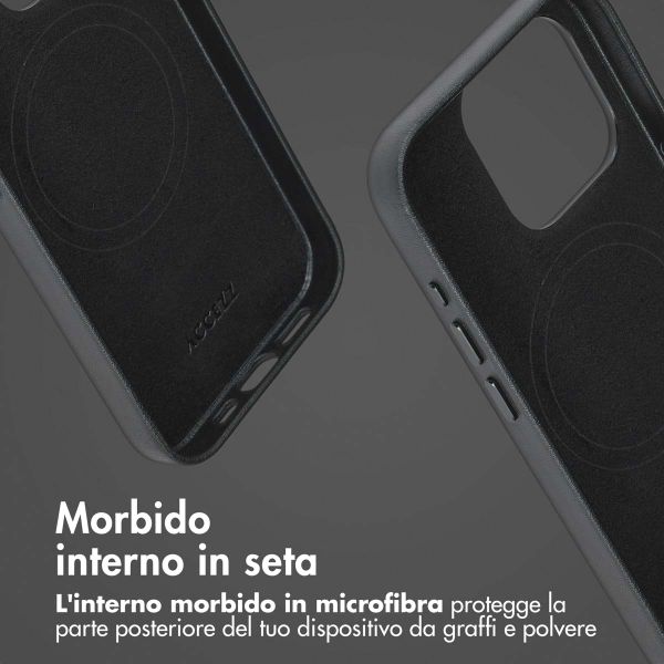 Accezz Cover in pelle 2 in 1 con MagSafe Apple iPhone 15 Pro - Onyx Black