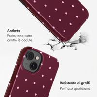 Selencia Cover Posteriore Vivid Apple iPhone 14 - Happy Dots Burgundy