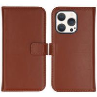 Selencia Cover a libro in vera pelle Apple iPhone 15 Pro - Marrone chiaro