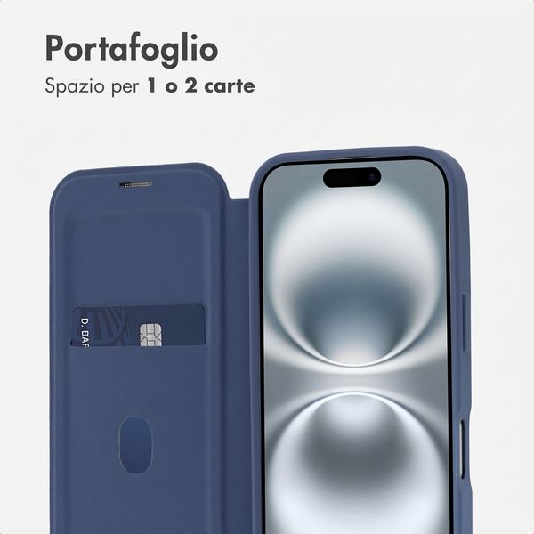 imoshion Bookcase trasparente con MagSafe Apple iPhone 16 - Blu