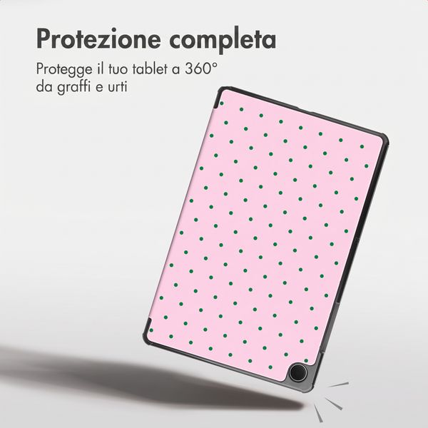 imoshion Cover Trifold Design Samsung Galaxy Tab A11 Plus / A9 Plus - Happy Dots