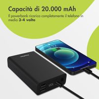 imoshion Powerbank in alluminio Ultra Series 20.000 mAh - Ricarica rapida fino a 33 watt - Nero