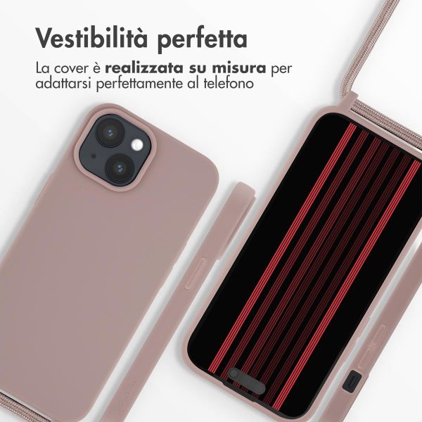 imoshion Cover in Silicone con Cordino Apple iPhone 15 - Sand Pink