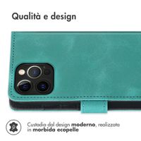 imoshion Cover a libro con Cordino Apple iPhone 12 (Pro) - Turchese