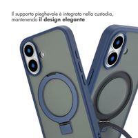 Accezz Cover con anello e supporto con MagSafe Apple iPhone 16 - Blu