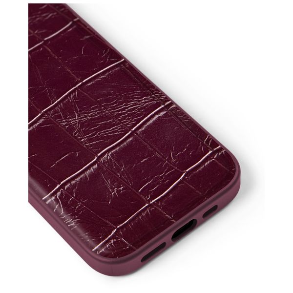 iDeal of Sweden Cover posteriore in pelle vegana MagSafe Apple iPhone 13 / 13 Pro / 14 / 16e - Fine Wine Croco