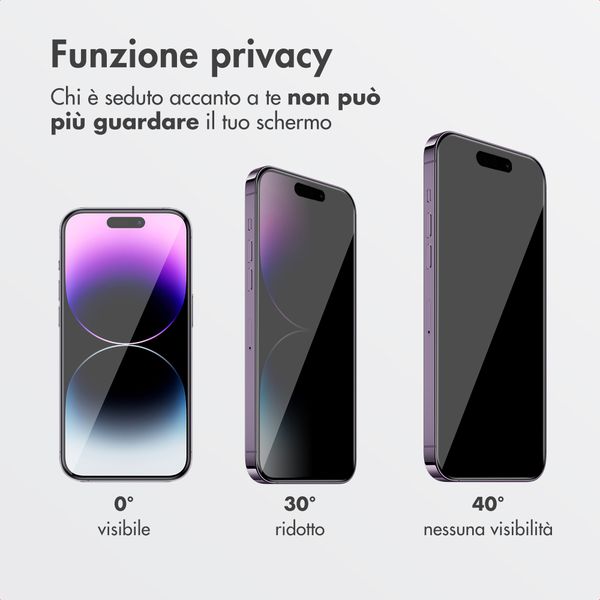 Accezz Vetro temperato privacy + Applicatore Apple iPhone 17e / 16e / 14 / 13 / 13 Pro