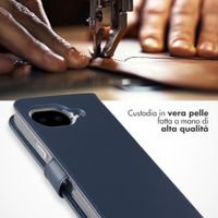 Selencia Cover a libro in vera pelle Google Pixel 10a - Blu scuro