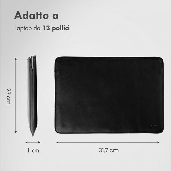 Accezz Cover laptop in pelle 13 pollici - Nero