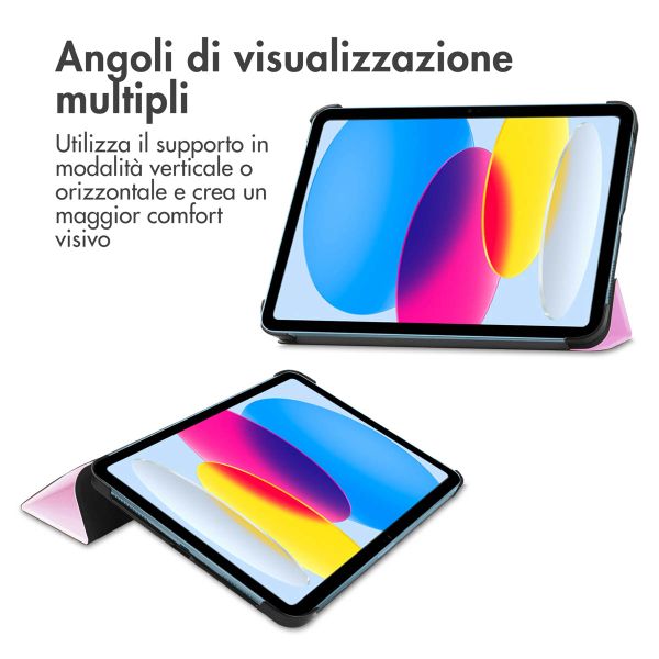 imoshion Cover a libro Trifold Apple iPad 11 (2025) 11 pollici A16 / iPad 10 (2022) 10.9 pollici - Rosa