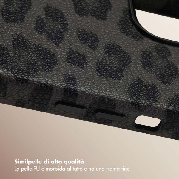 Selencia Cover Sabi Stampa pantera con MagSafe Apple iPhone 14 - Midnight Black