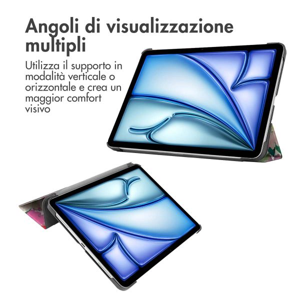 imoshion Cover Trifold Design Apple iPad Air 13 pollici (2026) M4 / (2025) M3 / (2024) M2 - Floral Water Color