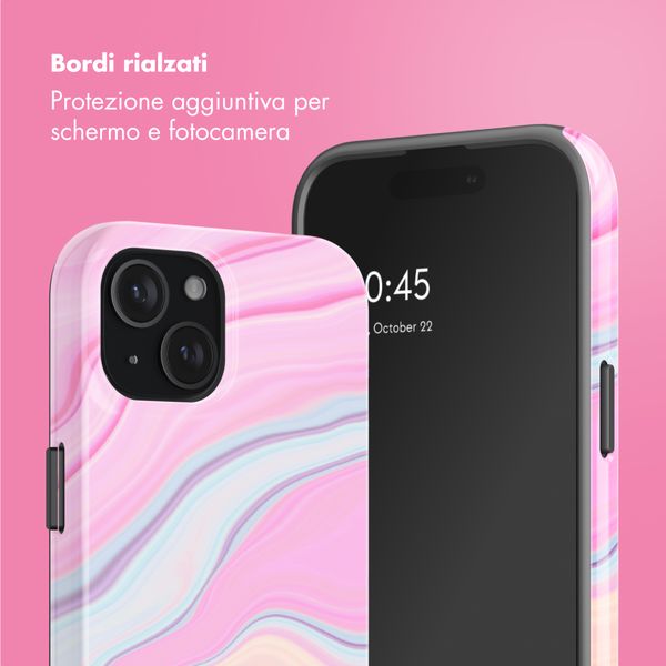 Selencia Cover posteriore Vivid con MagSafe Apple iPhone 15 - Pastel Lipstick Marble