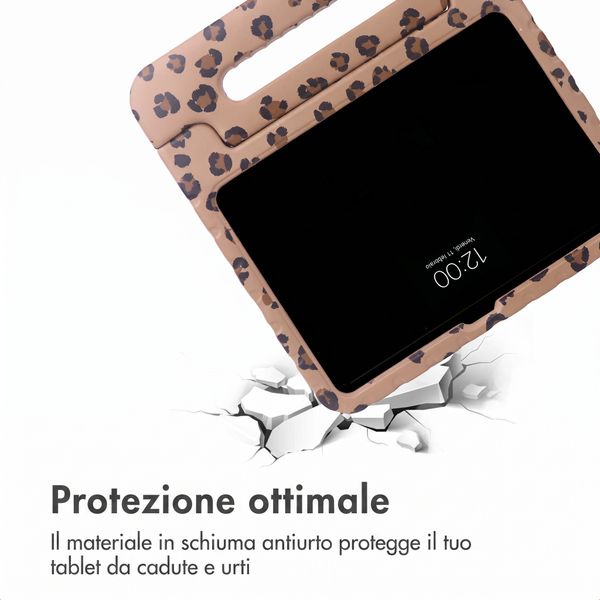 imoshion Cover Posteriore Kidsproof Design con maniglia Apple iPad 11 (2025) 11 pollici A16 / iPad 10 (2022) 10.9 pollici - Stampa pantera