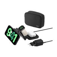 Belkin Stazione di ricarica da viaggio magnetica wireless 3 in 1 con Qi2 da 15 W - Nera