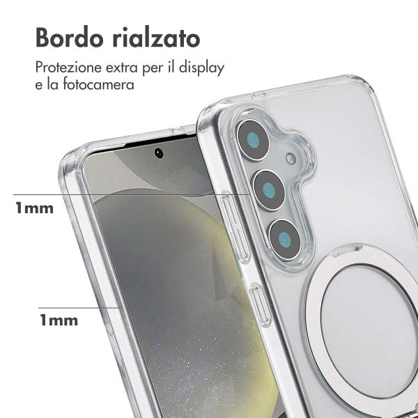 Accezz Cover con anello e supporto con MagSafe Samsung Galaxy S25 - Trasparente