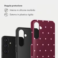 Selencia Cover Posteriore Vivid Samsung Galaxy S25 FE - Happy Dots Burgundy