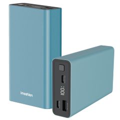imoshion Powerbank in alluminio Ultra Series 20.000 mAh - Ricarica rapida fino a 33 watt - Petrol Green