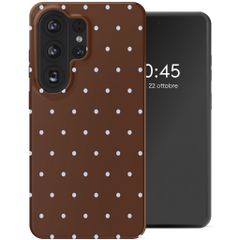 Selencia Cover Posteriore Vivid Samsung Galaxy S26 Ultra - Happy Dots Chocolate