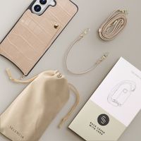 Selencia Cover per telefono Nova Croco con cordino e portacarte Samsung Galaxy S26 - Beige