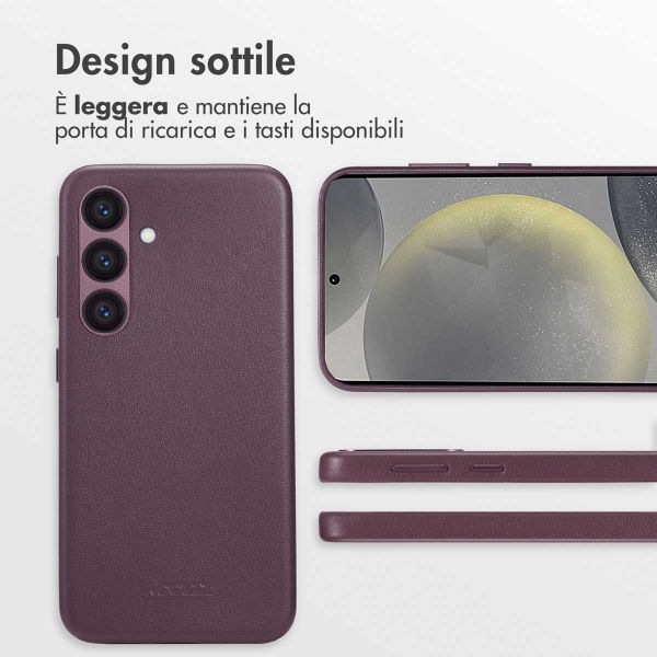 Accezz Cover in Pelle con MagSafe Samsung Galaxy S24 - Heath Purple
