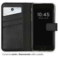 Selencia Cover a libro in vera pelle Apple iPhone SE (2022 / 2020) / 8 / 7 / 6(s) - Nero