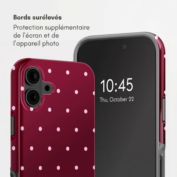 Selencia Vivid Backcover Apple iPhone 16 - Happy Dots Burgundy