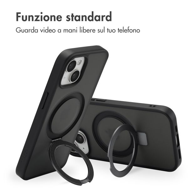 Accezz Cover con anello e supporto con MagSafe Apple iPhone 15 - Nero