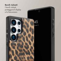 Selencia Cover per telefono Nova con cordino e portacarte Samsung Galaxy S25 Ultra - Leopard