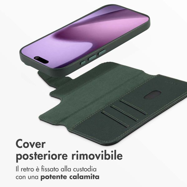 Accezz Cover in pelle 2 in 1 con MagSafe Apple iPhone 17 - Cedar Green