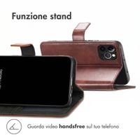 imoshion Cover a libro di Lusso iPhone 12 / 12 Pro - Marrone scuro