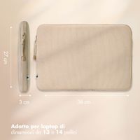 Selencia Cover per laptop in velluto a coste 13-14 pollici - Laptopsleeve - Beige