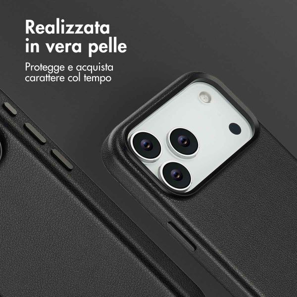 Accezz Cover in Pelle con MagSafe Apple iPhone 17 Pro Max - Onyx Black