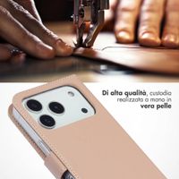 Selencia Cover a libro in vera pelle Apple iPhone 18 Pro Max / 17 Pro Max - Dusty Pink