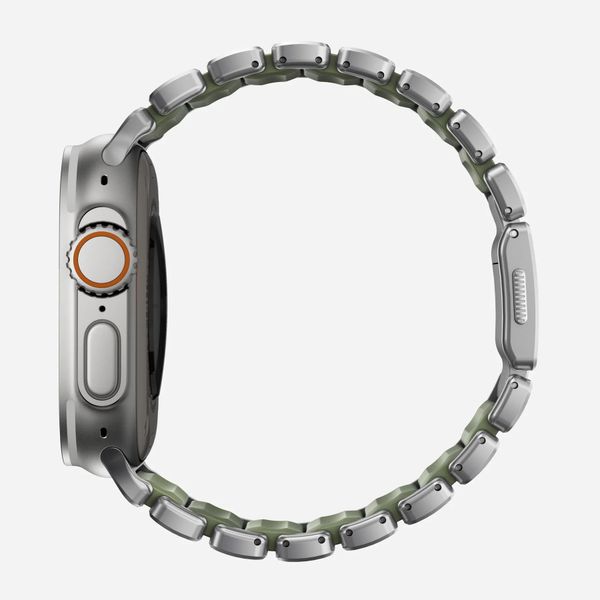 Nomad Cinturino Stratos Apple Watch | 44/45/46/49 mm - Forest Green / Natural Titanium