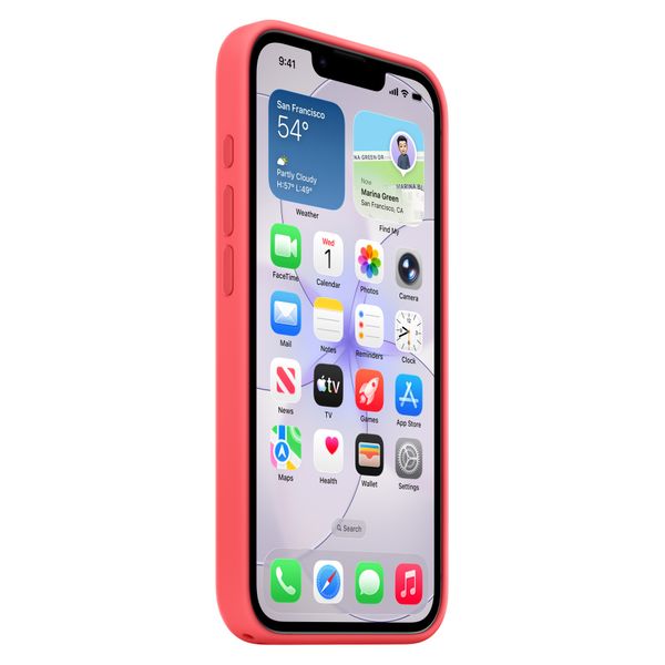 Apple Cover in silicone con MagSafe Apple iPhone 17e - Bright Guava