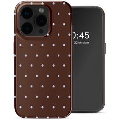 Selencia Cover Posteriore Vivid Apple iPhone 15 Pro - Happy Dots Chocolate
