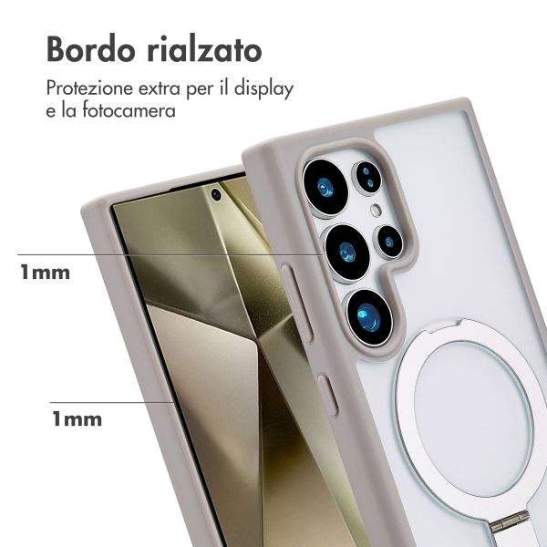 Accezz Cover con anello e supporto con MagSafe Samsung Galaxy S24 Ultra - Grigio