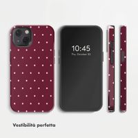Selencia Cover posteriore Vivid con MagSafe Apple iPhone 13 - Happy Dots Burgundy