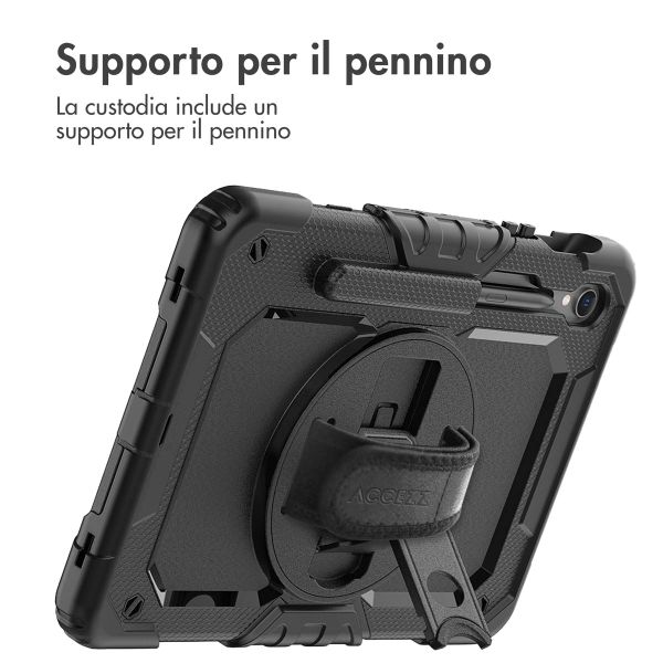 Accezz Cover Posteriore Resistente con tracolla Samsung Galaxy Tab S10 Lite / S9 11 pollici / S10 FE / S9 FE 10.9 pollici - Nero