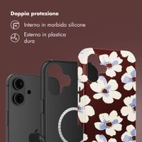 Selencia Cover posteriore Vivid con MagSafe Apple iPhone 16 - Choco Flower Pop