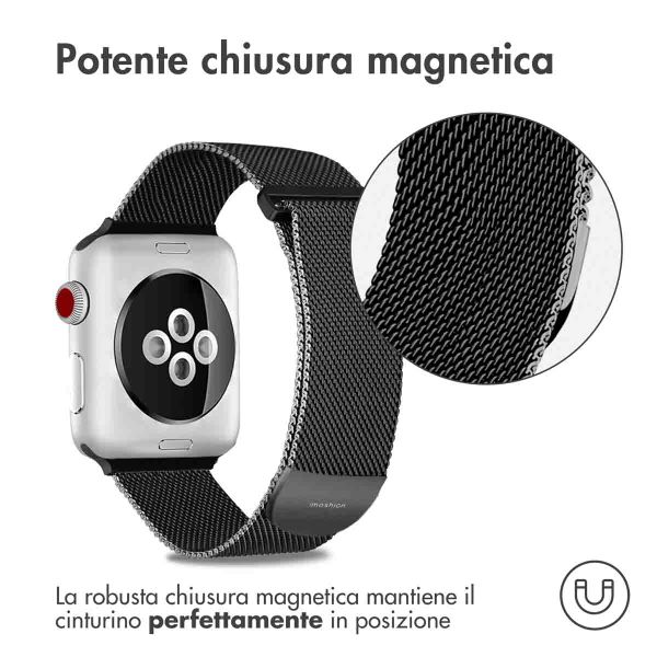 imoshion Cinturino milanese magnetico Apple Watch | 44/45/46/49 mm - Taglia S - Nero