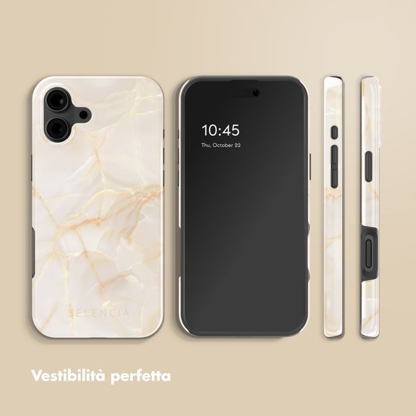 Selencia Cover posteriore Vivid con MagSafe Apple iPhone 16 - Golden Beige Marble