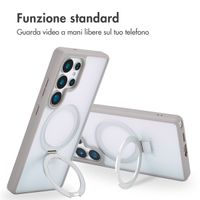 Accezz Cover con anello e supporto con MagSafe Samsung Galaxy S25 Ultra - Grigio