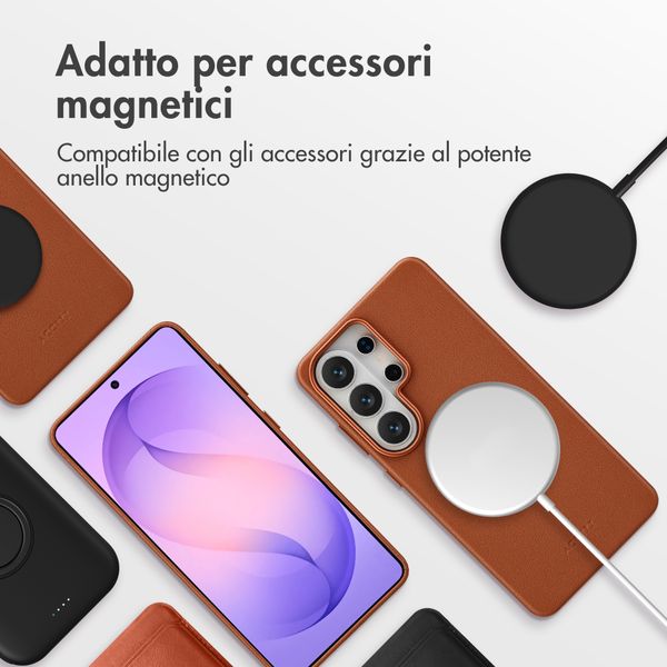 Accezz Cover in Pelle con MagSafe Samsung Galaxy S26 Ultra - Sienna Brown