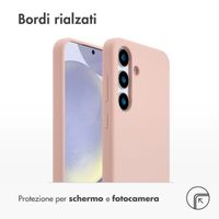 Accezz Cover in silicone liquido con MagSafe Samsung Galaxy S25 Plus - Rosa