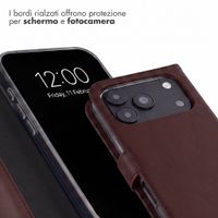 Selencia Cover a libro in vera pelle Apple iPhone 18 Pro Max / 17 Pro Max - Marrone